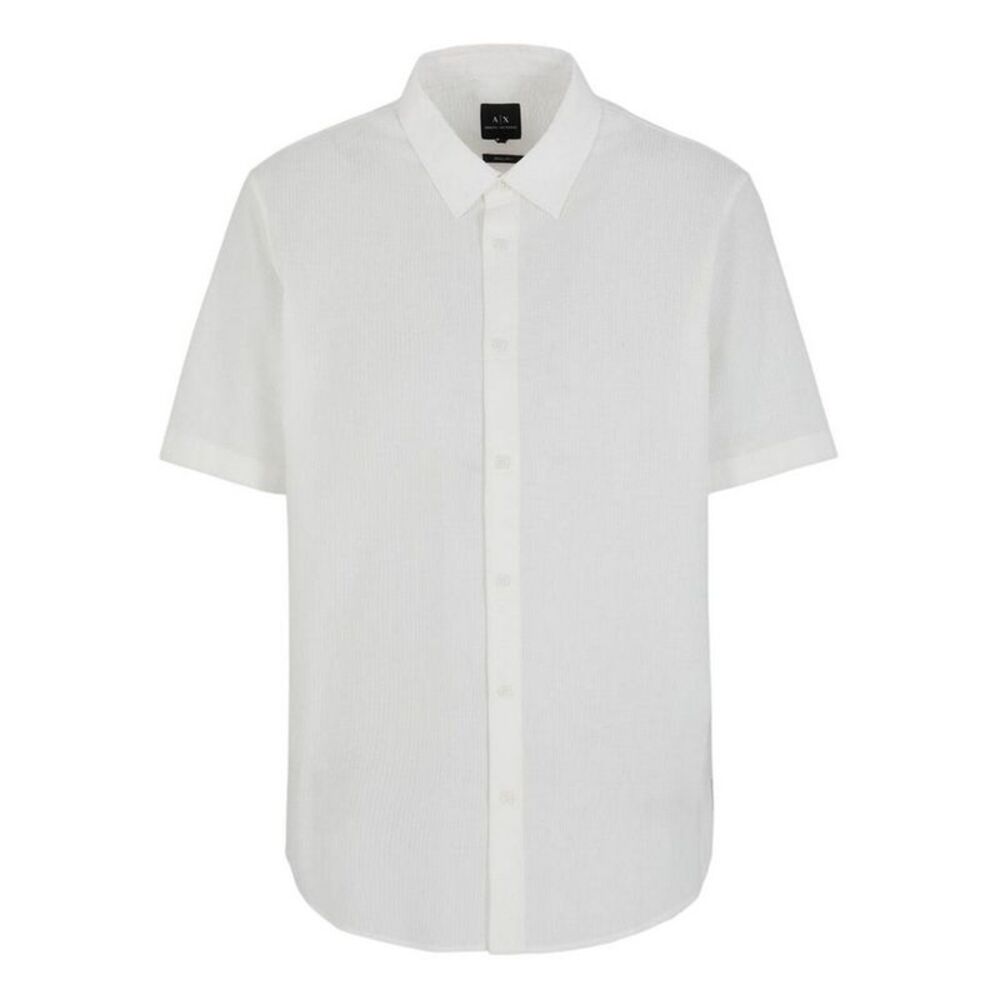 Armani Exchange Mens Point Collar Regular Shirt / Off White